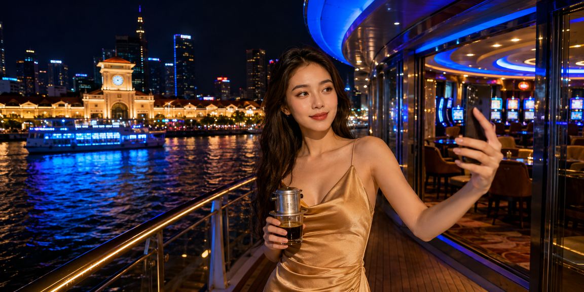 Người dùng TP.HCM sử dụng mobile casino tại quán cà phê